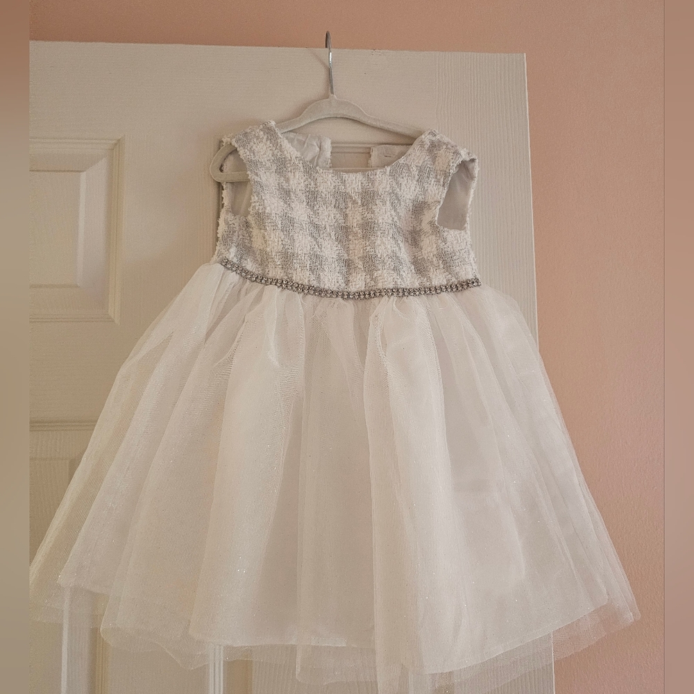 Elegant White and Silver Dress